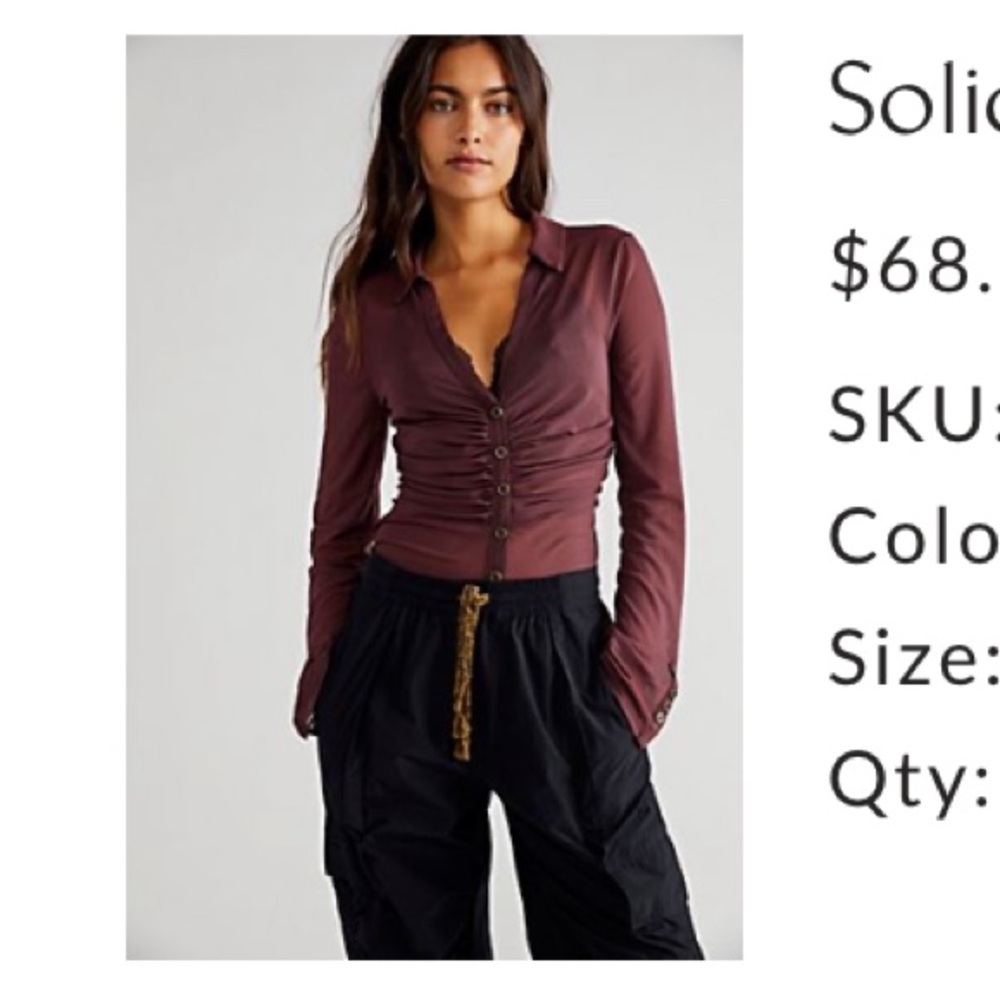 Free People Solid Lucky Mesh Shirtee in Brandywine